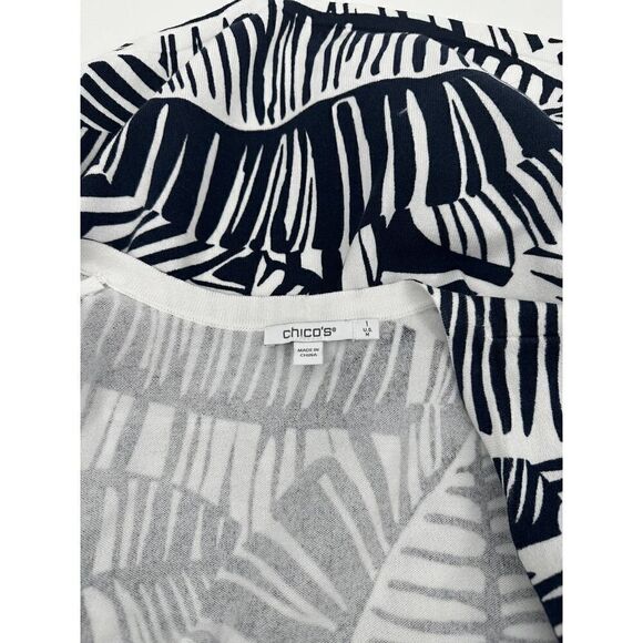 Chico’s Palm Print Cardigan women’s size M - Picture 9 of 10